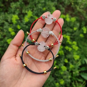 Bracciale borsa soldi quarzo bianco, braccialetto borsa soldi, braccialetto fortunato, braccialetto ricchezza, braccialetto Feng Shui, braccialetto che attira ricchezza