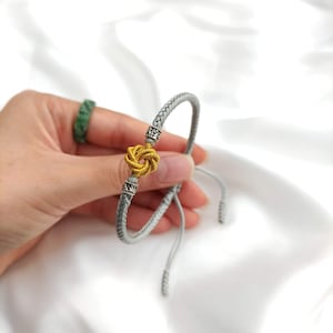 Tibetan Buddhist braided bracelet, lucky knots blessed bracelet, Buddhist mantras bracelet, Tibetan Buddhist Endless Knot connector
