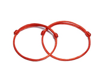 2 x Bracelet couple fil rouge du destin avec carte / bracelet assorti fil rouge / bracelet porte bonheur kabbale / destin / fil rouge du destin