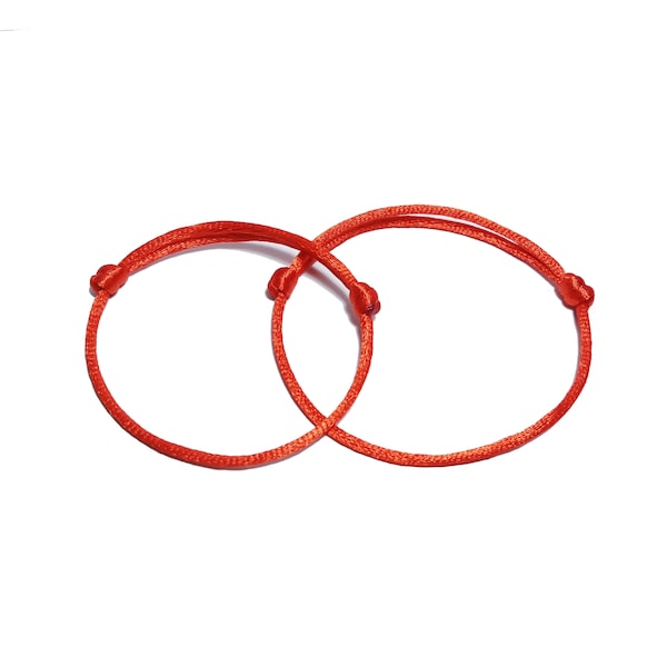 2 x Red string of fate couple bracelet with card / red string matching bracelet / kabbalah lucky bracelet / destiny / red thread of fate