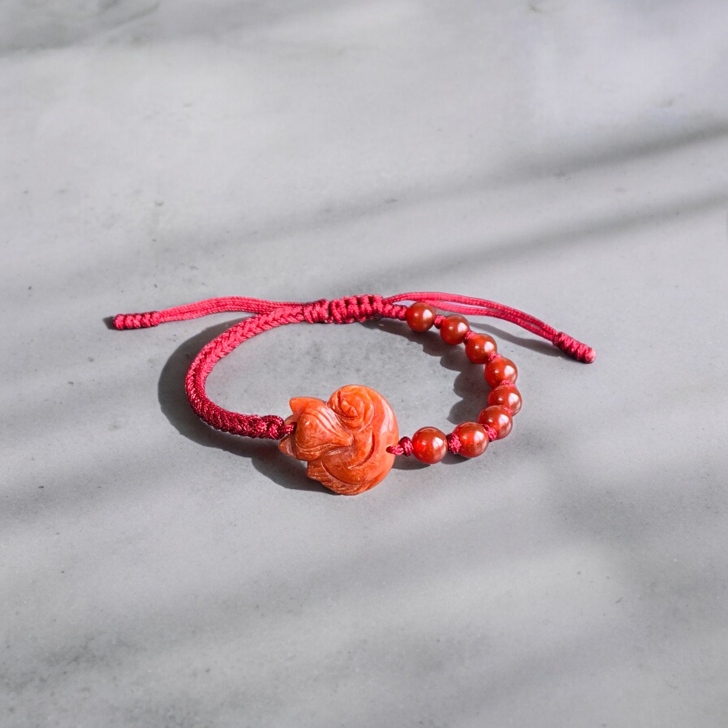 Nine-tailed Fox Natural Jade Bracelet Jade Fox, Red Jade Fox