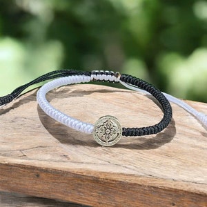 Dharmachakra Bracelet, Dharma Wheel Bracelet, Handmade Buddhist Tibetan Braided bracelet for men and women, braided rope bracelet, Yoga Gift