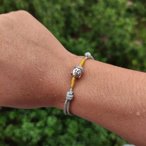Buddha Amulet Bracelet, Tibetan Lucky Bracelet, Multi Colored Braided Bracelet, Yoga Bracelet, Meditation Bracelet, Prayer Bracelet