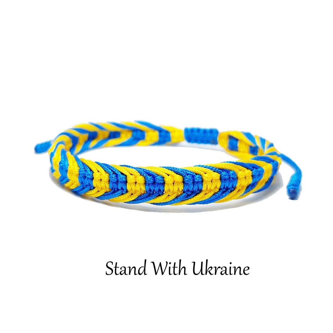 Stand With Ukraine Bracelet, Ukraine Bracelet, Ukraine Flag Bracelet
