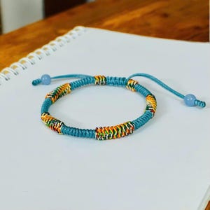 Blue Tibetan Bracelet, Kabbalah Bracelet, Tibetan Buddhist Bracelet, Buddhist Lucky Knots Rope Bracelet, Lucky Bracelet, Couples Bracelet