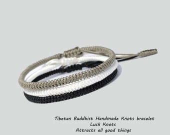 Wit - zwarte armband heren, zwarte koordarmband heren, cadeau voor hem, koordarmband, herenarmband, verjaardagscadeau voor hem, armbanden heren,