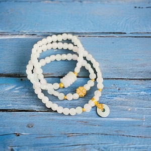 Jade Bracelet Women, White Jade Bracelet, Good Luck Bracelet, Natural Jade Bracelet, Jade Gift, Gift for Birthday, Gift for Christmas