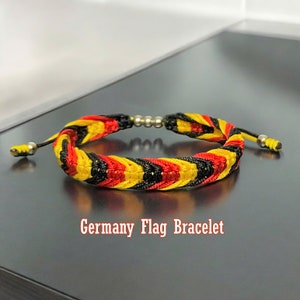 Braccialetto colorato della Germania, braccialetto dell'orgoglio tedesco, braccialetto patriottico, regalo braccialetto tedesco, regalo patriottico, braccialetto con bandiera tedesca
