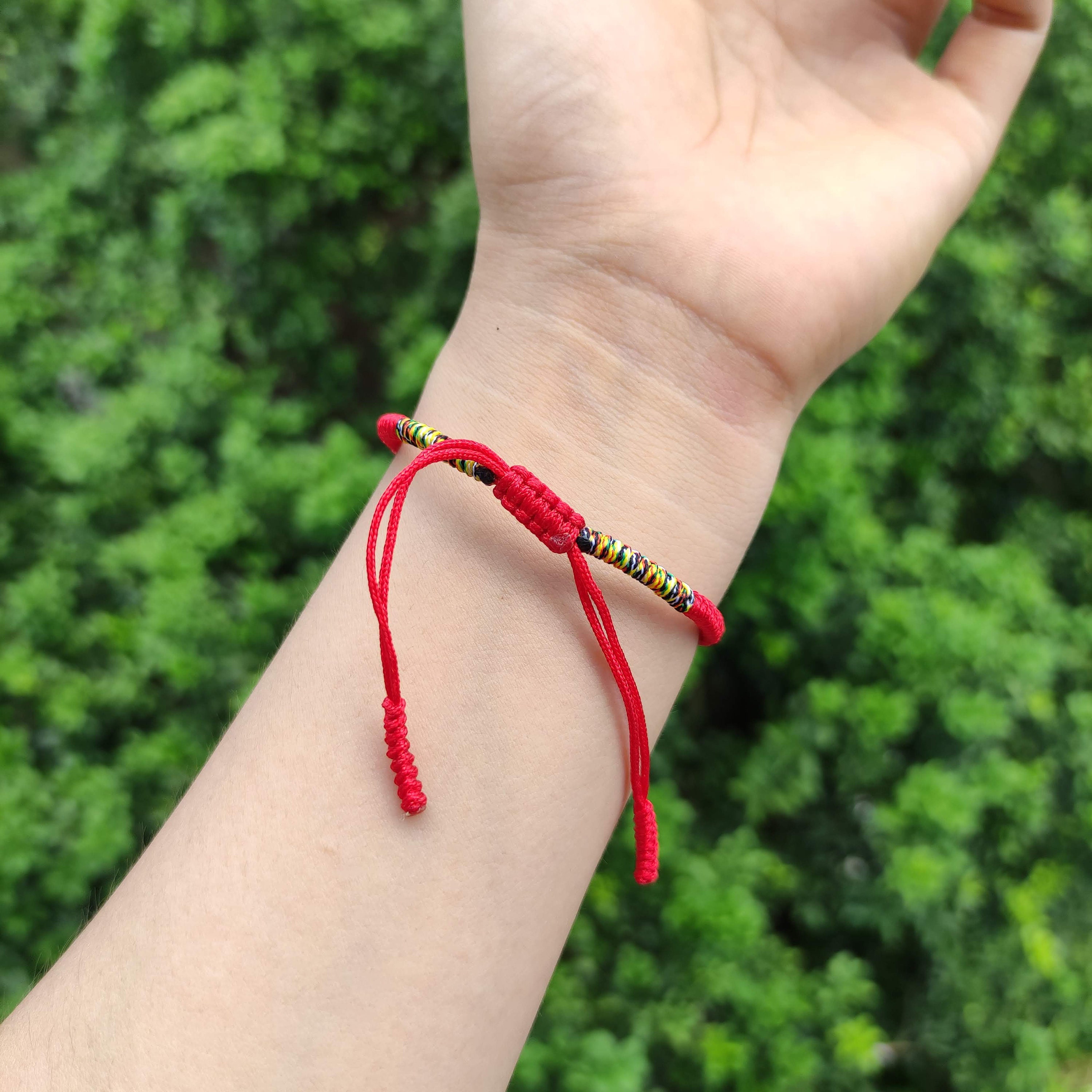 Tibetan Peace Red string Adjustable bracelet – Mandala Tibet