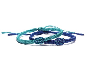 Tibetan Buddhist Handmade Lucky Rope Knots Bracelet / Mens Womens Bracelet, infinite, yoga meditation prayer bracelet, braided bracelet