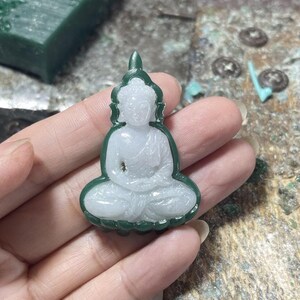 Natural Jade Shakyamuni Buddha Pendant, Jade Buddha Pendant, Thai Buddha Pendant, Spiritual Necklace, Sterling Jade Buddha Jewelry image 6