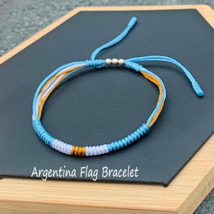 Bracelet for Lionel Messi Fans, Argentina Football Rope Bracelet, Lionel Messi Bracelet, Argentina Pride Flag Bracelet, Argentina Anklet