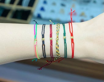 2 Set Thin Bracelet, Multicolor Tibetan Buddhist Bracelet, Meditation Bracelet, Rope Bracelet, Protective Bracelet, Kabbalah Bracelet