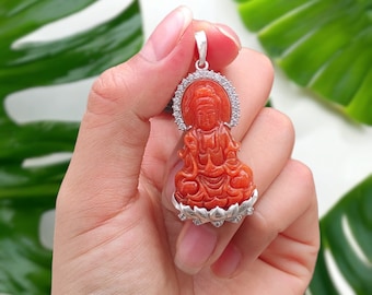 観音菩薩ペンダントネックレス：中国の菩薩のお守り - Etsy 日本