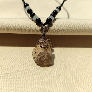 Nine-Tailed Fox Smoky Quartz Pendant for Necklace, Smoky Quartz Necklace, Burmese Gemstones, Carved Jewelry, Chinese Mythology, Gift Fox