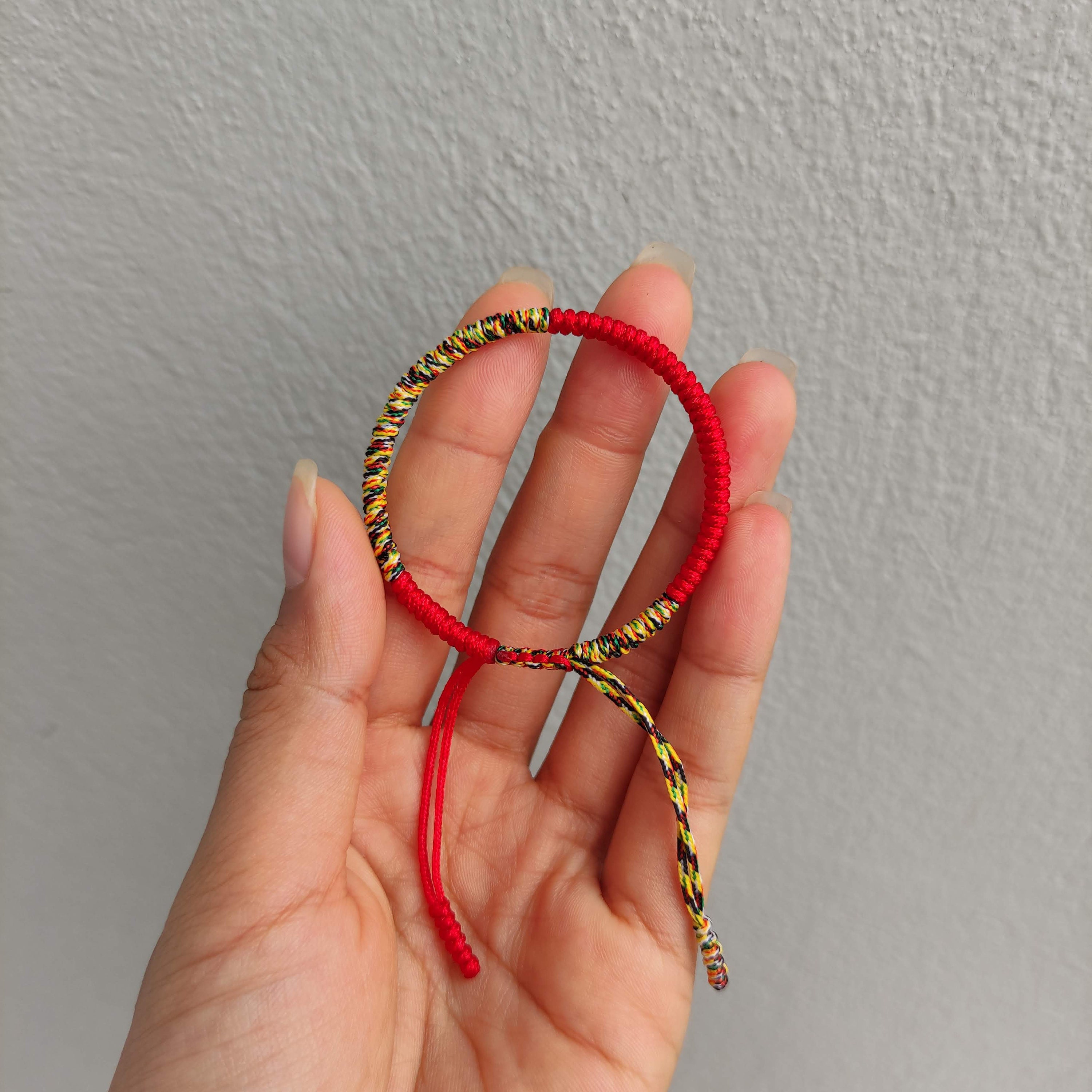 Braccialetti Dell'Amicizia Intrecciati,Braccialetto Dell'Amicizia Buddista Tibetano Fatto A Mano Vintage Braccialetto Rosso E Colorato Con Fili Intrecciati Gioielli Bff Braccialetti Lucky Knots Brac