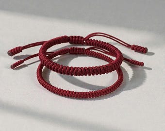 Handmade Tibetan Buddhist Bracelet, Knots Lucky Rope Bracelet, Buddhist Meditation Bracelet, Buddhist Braid Bracelet, Red String Bracelet