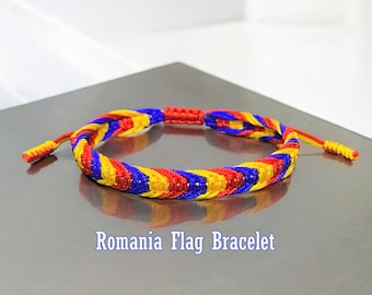 Romania Colored Bracelet, Romania Pride Bracelet, Patriotic Bracelet, Romania Bracelet Gift, Patriotic Gift, Romania Flag Bracelet