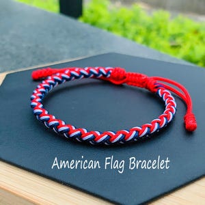 Pulsera para la fiesta del 4 de julio, pulsera con la bandera de EE. UU., colores de la bandera estadounidense, pulsera con el código del país de EE. UU., orgullo nacional, color de la bandera del país