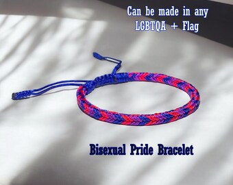 Bisexual Pride Bracelet, Bisexual Pride Anklet, LGBT LGBTQ Bracelet, Bi Pride Flag, Bisexual Bracelet, Pride Month, Bisexual Gift