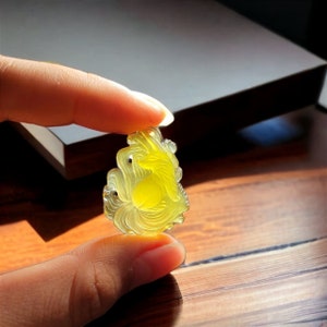 Nine-Tailed Fox Agate Pendant for Necklace, Agate Necklace, Natural Agate Pendant, Burmese Gemstones, Carved Jewelry, Chinese Mythology