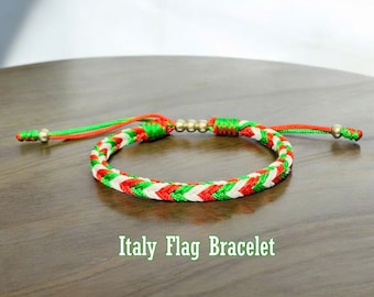 Italy Colored Bracelet, Italy Patriotic Pride Bracelet, Italy Pride Bracelet, Italy Bracelet Gift, Patriotic Gift, Italy Flag Bracelet