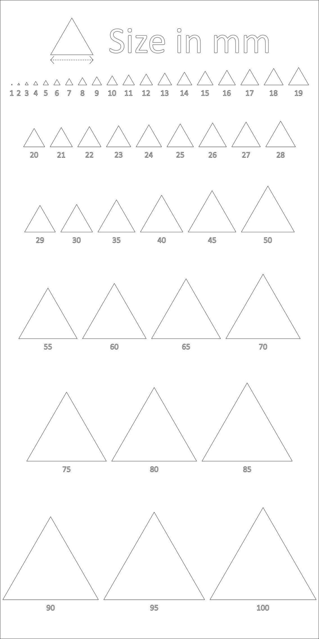 Triangle Outline Shape, Metric Mm, Ai, Dxf, Svg, Digital Download - Etsy