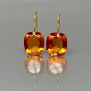 14K Gold Madeira Citrine Earrings (25ct), Small Earrings, November birthstone, Madeira Citrine Jewelry For Her, Mothers Day Gift