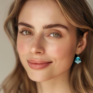 14K/18K SOLID GOLD Aquamarine Dangle Earrings (36cts), Aquamarine Statement Earring, December Birthstone, Aquamarine Jewelry Gift For Her.