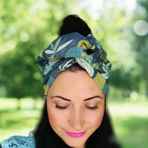 Turban "Feuilles" turban with wire turban headband turban hairband hairband headband accessory hair headwrap floral leaves wire hairband