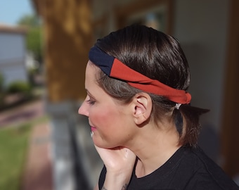 Haarband "Mehndi Mix" Unisex schmales Haarband rost navy Bandana Yoga Hipster Yogahaarband Männerhaarband Turbanhaarband Drehung lila