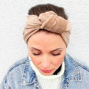 Turban hairband "Namasté Goldbeige" cord fine cord turban hairband headband knot hairband cord headband cord hair band yoga beige spring