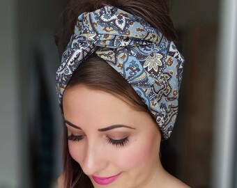 Turban "Marrakesh" Drahtturban Turbantuch mit Draht Turbanstirnband Turbanhaarband Haarband Stirnband Haare Headwrap Paisley Boho Hippie