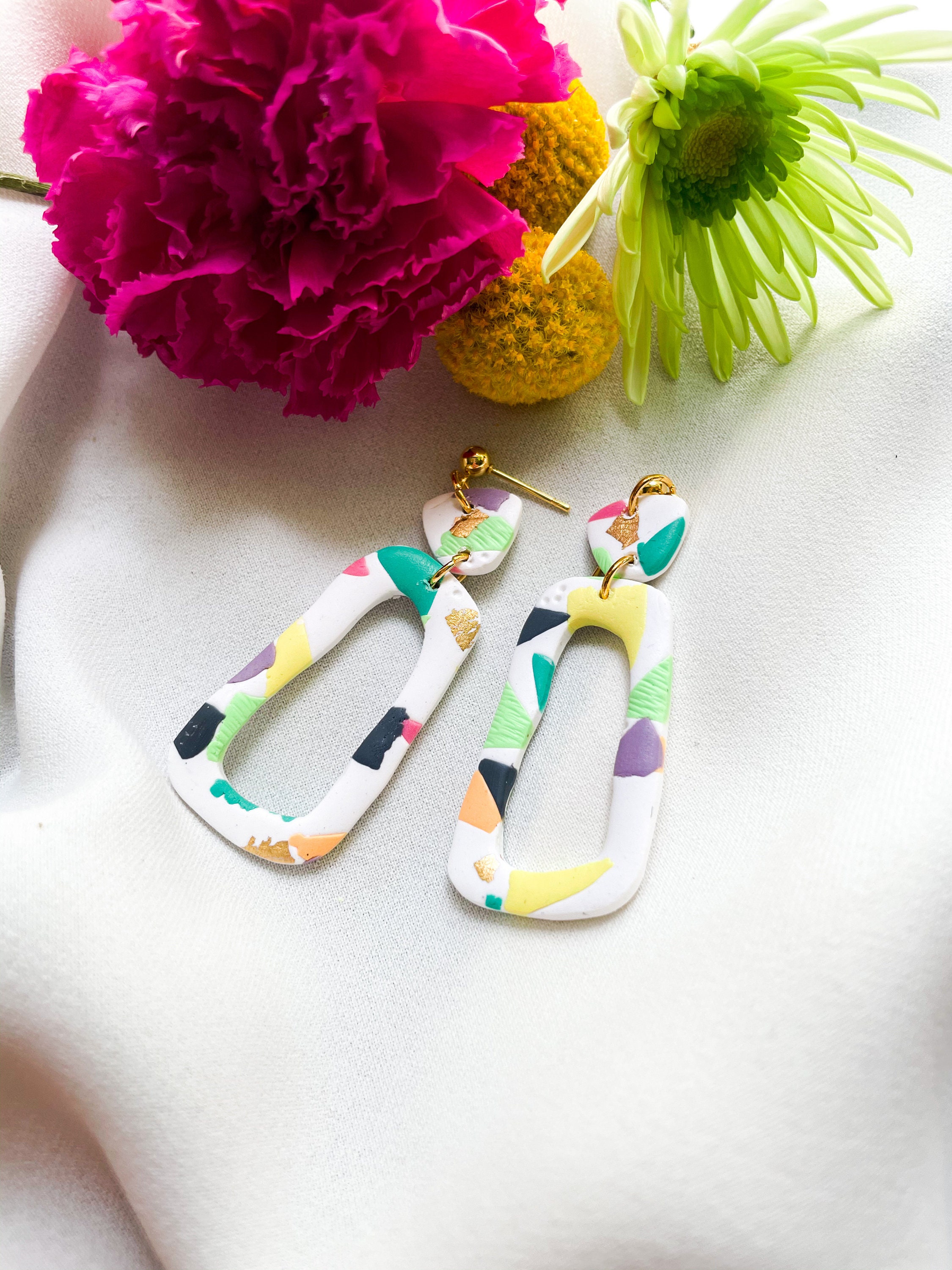 The 90s Tributes Polymer Clay Earrings Neon Earrings Etsy