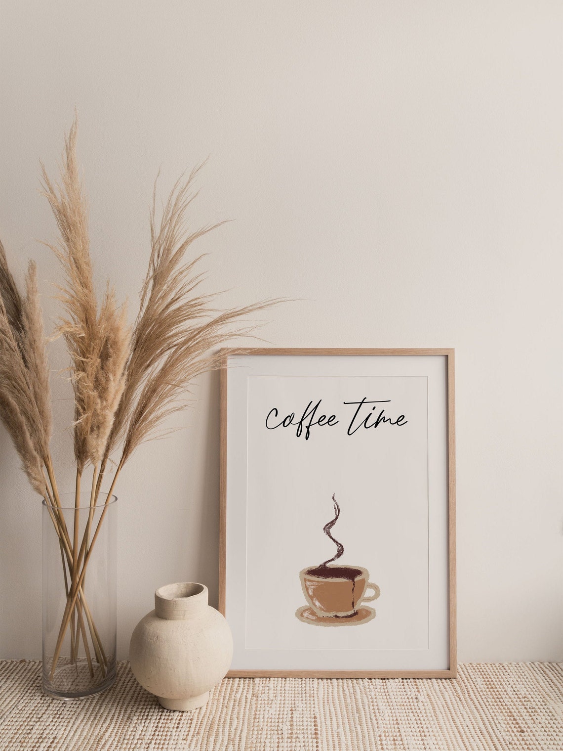 Coffee Wall Decor, Kitchen Wall Art, Coffee Time Sign, Neutral Wall Art