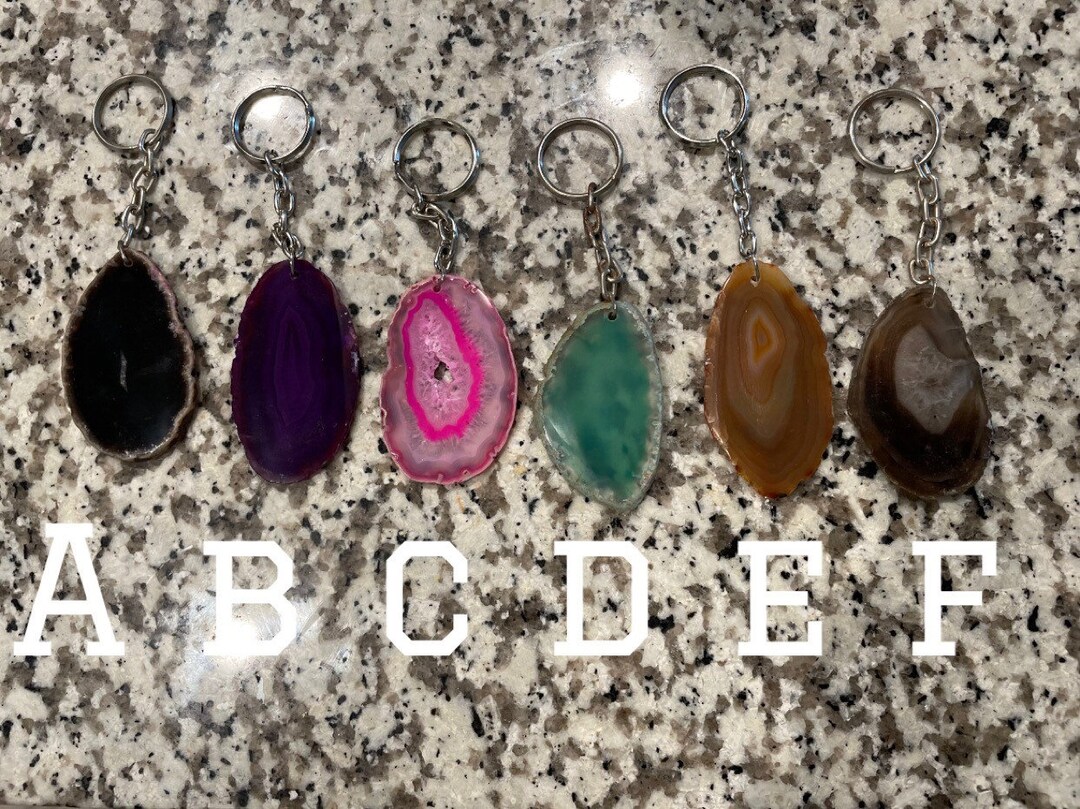 Agate Slices Keychains - Etsy