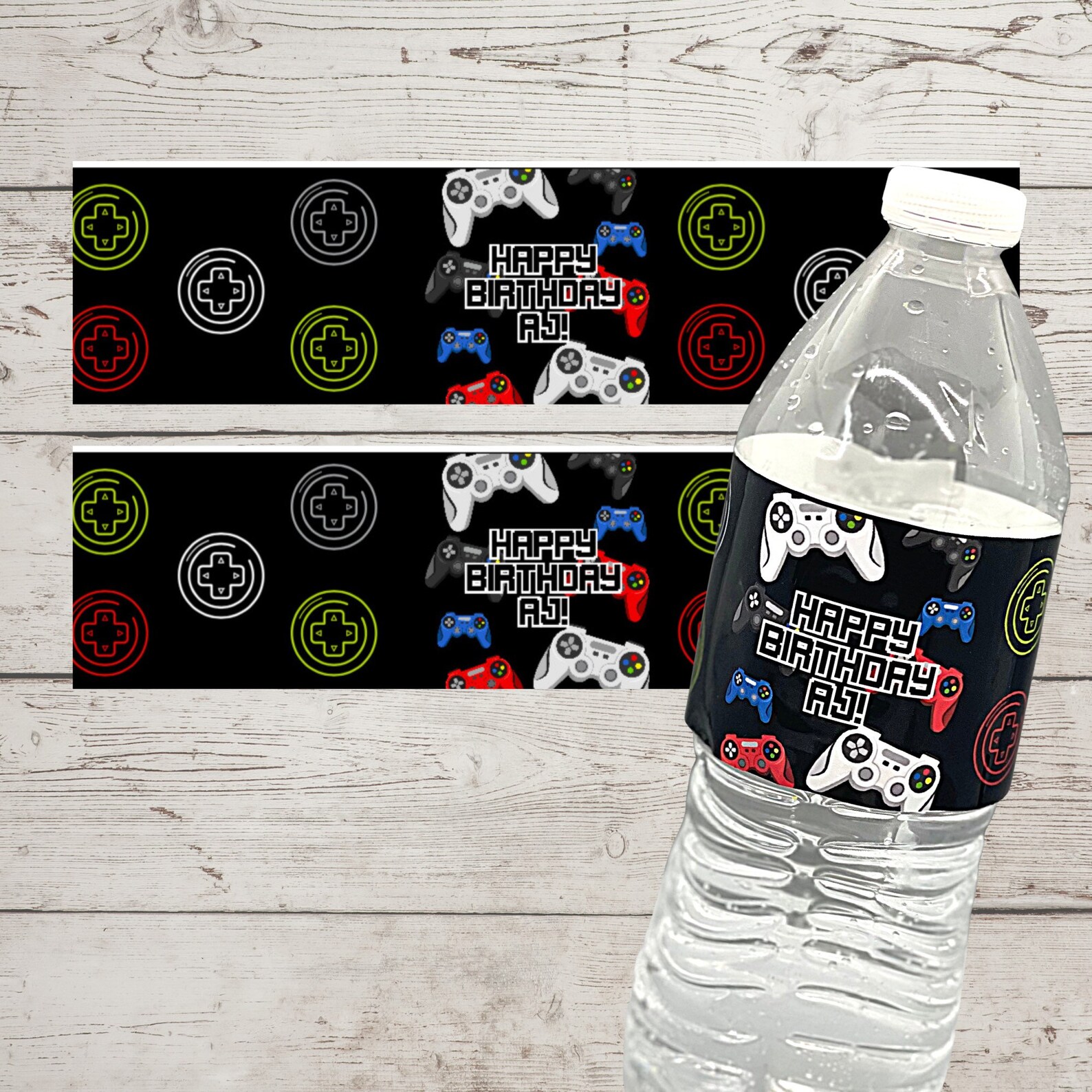 Video Game Water Bottle Labels Video Game Waterproof Water Etsy