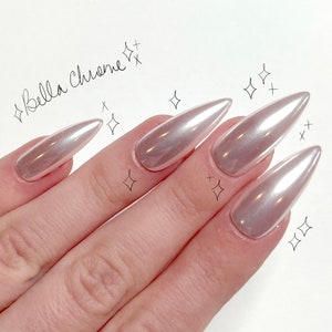 BELLA CHROME *Made To Order* Press On Nails - One Set Of 10 - Nin&#39;s Nails