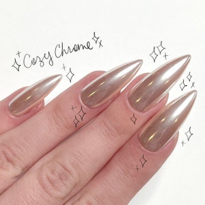 COZY CHROME *Made To Order* Press On Nails - One Set Of 10 - Nin&#39;s Nails