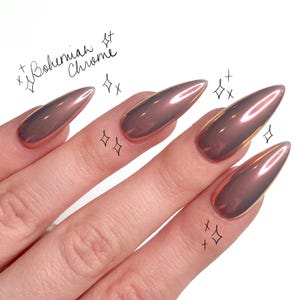 BOHEMIAN CHROME *Made To Order* Press On Nails - One Set Of 10 - Nin&#39;s Nails