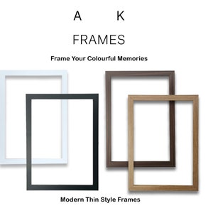A4 A2 Black and White Picture Frames | A1 A3 Oak and Walnut Photo Frame for Colourful Wall Art | Modern Thin Trendy wall art Picture Frames