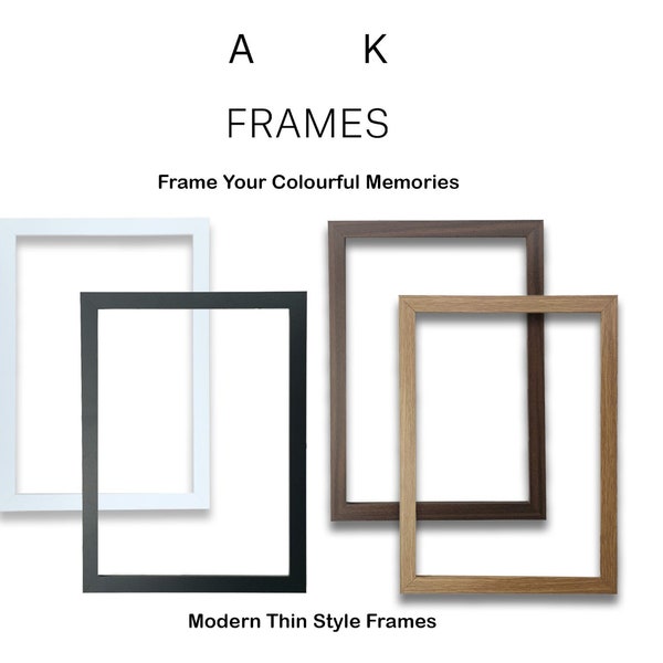 Modern Thin Photo Frame Black White Oak Walnut Picture Frame Poster Frame A2 A3 A4 A5 A6 All Sizes