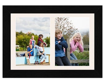 Multi Aperture Picture Photo Frame with Antique White Mount | Family Collage Photos Frame Gallery Wall Art Frame in Modern Style