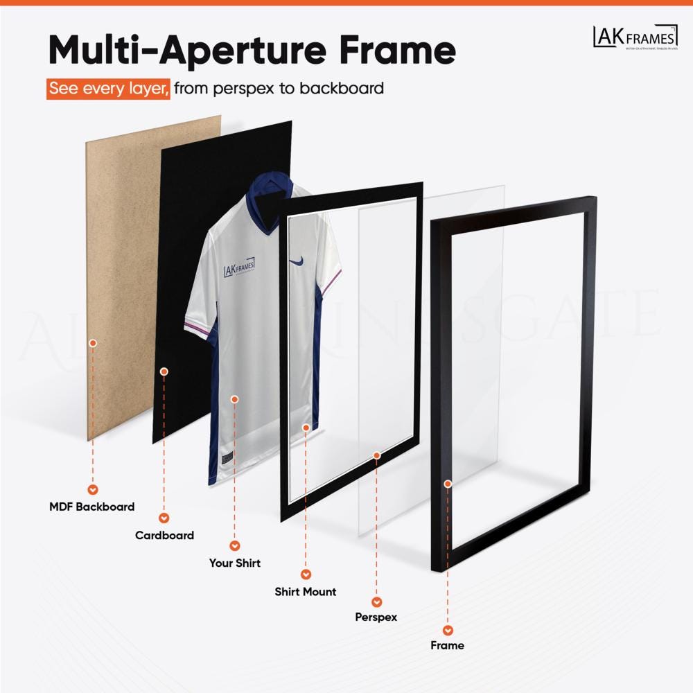 Frame Model Box Tops Football Shirt Frame | DIY Shirt Frame Box Kit for Soccer Jersey and ...