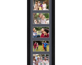 Multi Aperture Picture Photo Frame with Charcoal Grey Mount | Family Collage Photos Frame Gallery Wall Art Frame in Modern Style