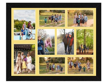 Multi Aperture Picture Photo Frame with Primrose Mount | Family Collage Photos Frame Gallery Wall Art Frame in Modern Style
