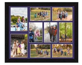 Multi Aperture Picture Photo Frame with Damson Mount | Family Collage Photos Frame Gallery Wall Art Frame in Modern Style