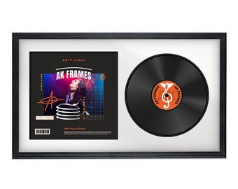Vinyl LP Record and Album Cover Frame With White Mount in Classic Style | LP record holder | Music memorabilia gift | Wall Display Frame