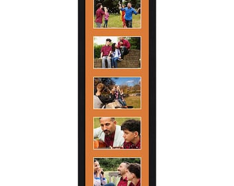Multi Aperture Picture Photo Frame with Burnt Orange Mount | Family Collage Photos Frame Gallery Wall Art Frame in Modern Sleek Style