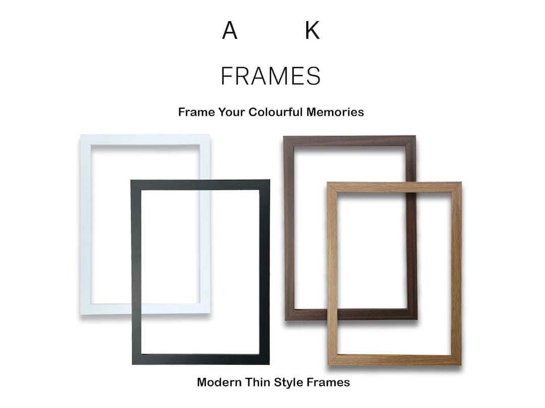 Modern Thin Photo Frame Black White Oak Walnut Picture Frame Poster